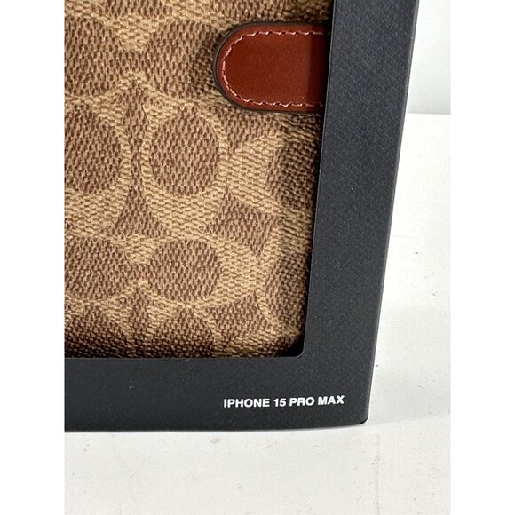 COACH NEW YORK Folio Wallet Detachable Case For Apple iPhone 15 Pro Max (Tan) - Picture 4 of 9